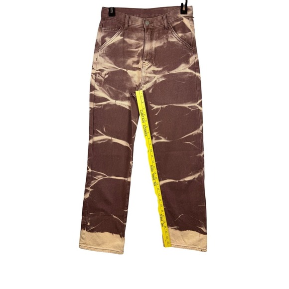 CIDER Tie Dye High Rise Straight Leg Jeans, Brown and Tan, Size Small - Picture 6 of 7